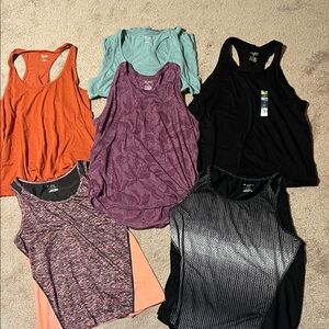 Lot of 6 Stylish Women's Tank Tops - Black, Purple, Orange, and More
